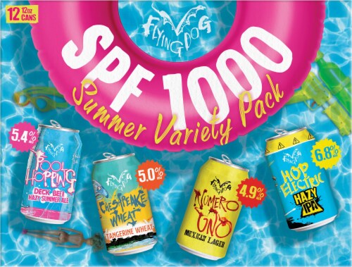 Flying Dog SPF 1000 Craft Beer Summer Variety Pack Perspective: front