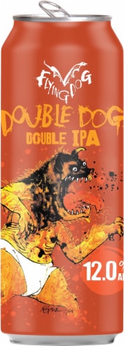 Flying Dog Double Dog Double IPA Can Perspective: front