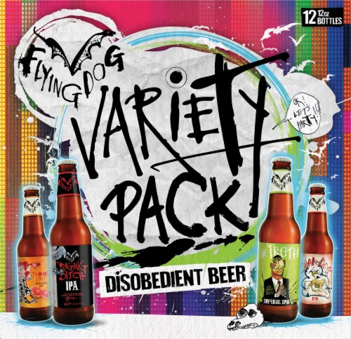 Flying Dog Variety Pack Disobedient Beer Perspective: front