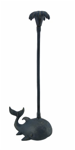Distressed Blue Spouting Whale Cast Iron Paper Towel Holder One Size King Soopers