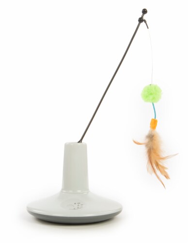 Petlinks Pure Commotion Electronic Motion Wand Toy for Cats - Gray/Green Perspective: front