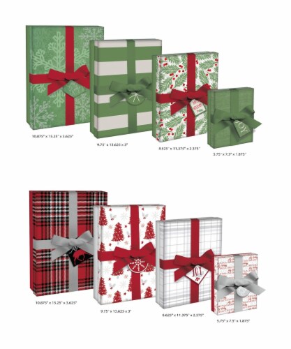 Expressive Design Group Nested Rectangle Box 2 Design Holiday Gift Boxes Perspective: front