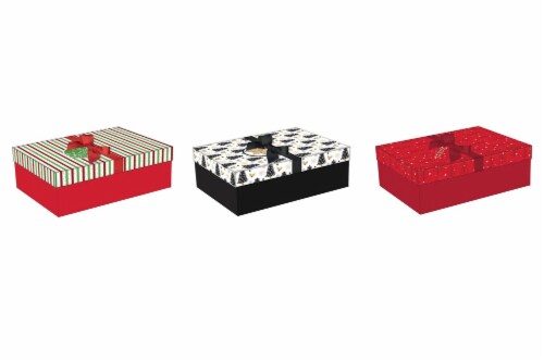 Expressive Design Group Nested Rectangle Box 3 Large Design Holiday Gift Boxes Perspective: front