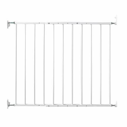 KidCo G2000 Safeway Top of Stairs Quick Release Baby Gate, 42.5 x 30.5 In, White Perspective: front