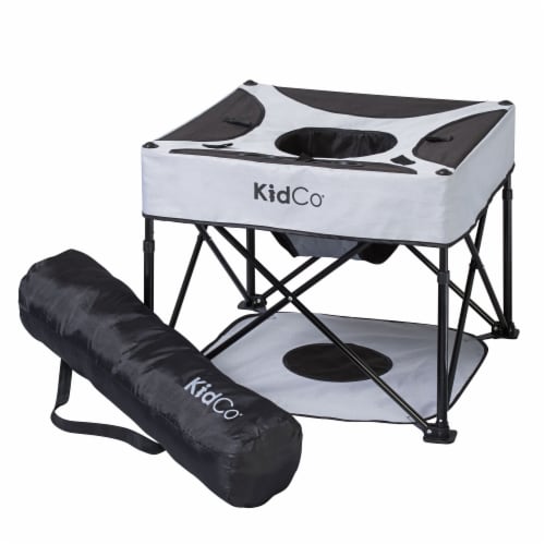 KidCo GoPod Adjustable Height Travel Activity Seat with Floor Mat, Midnight Perspective: front