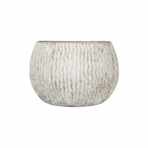 Home Essentials & Beyond 73900 White 8.5 in. Concrete Planter Perspective: front