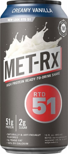 MET-Rx  Protein Plus RTD 51   Creamy Vanilla Perspective: front
