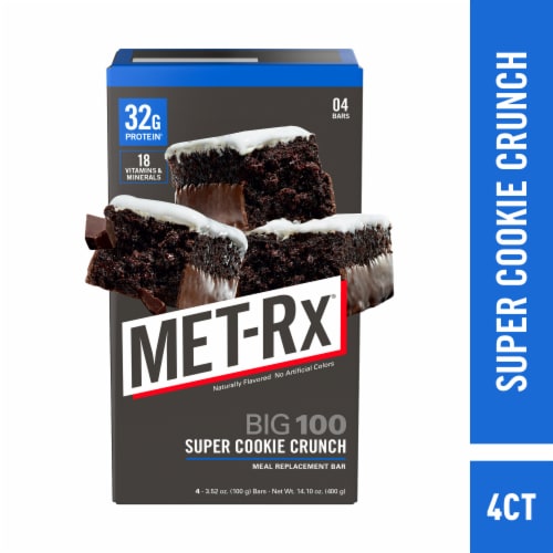 MET-Rx® Big 100 Super Cookie Crunch Meal Replacement Bars Perspective: front