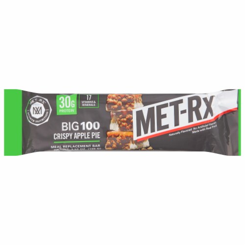 MET-Rx Big 100 Crispy Apple Pie Meal Bars Perspective: front