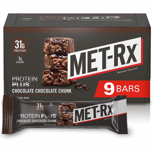 Met-Rx Protein Plus Chocolate Chocolate Chunk Bars Perspective: front