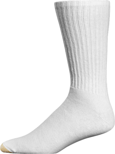 GOLDTOE® Men's Extended Size Cotton Crew Socks - 6 Pack - White, 13-15 ...