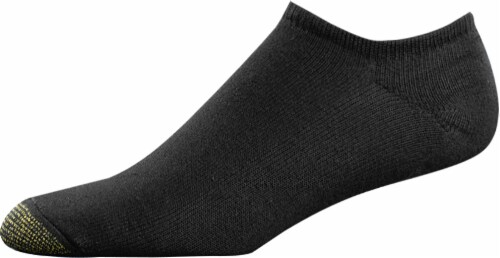 GOLDTOE® Men's Cotton No-Show Socks - 6 Pack - Black Perspective: front