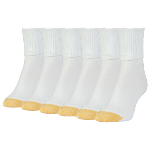 Gold Toe Turn Cuff Sock Pack - White Perspective: front