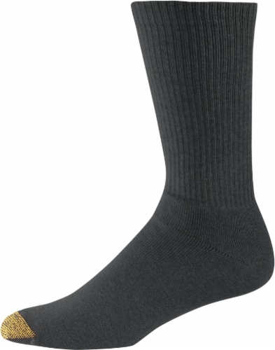 GOLDTOE® Uptown Crew Men's Socks - 3 Pack - Black Perspective: front