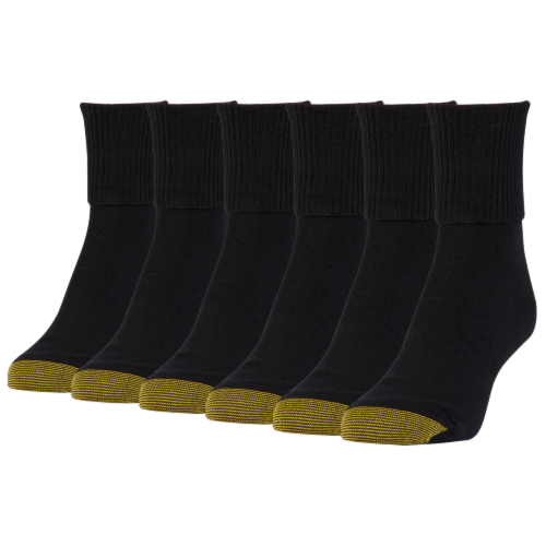 Gold Toe Turn Cuff Sock Pack - Black Perspective: front