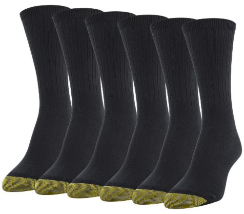 Gold Toe Rib Crew Sock Pack - Black Perspective: front