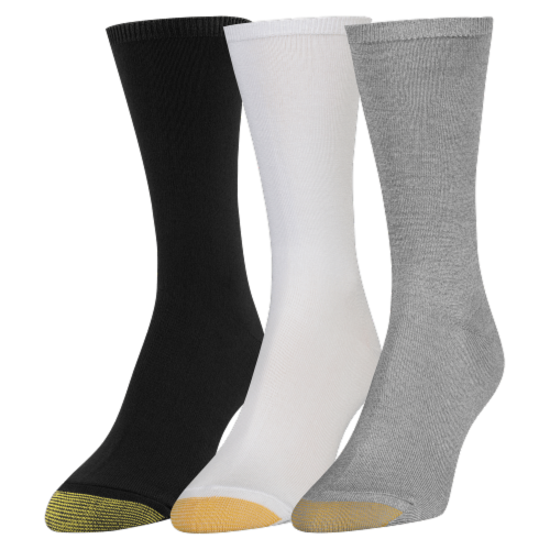 Gold Toe Castaway Crew Sock Pack - Grey/White/Black Perspective: front