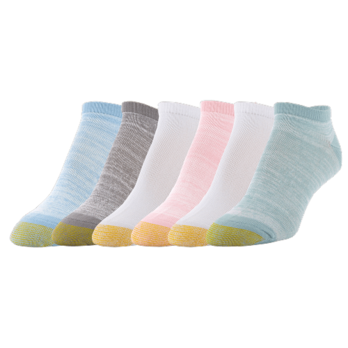 Gold Toe Soft No Show Sock Pack - Aqua/White/Blush Perspective: front