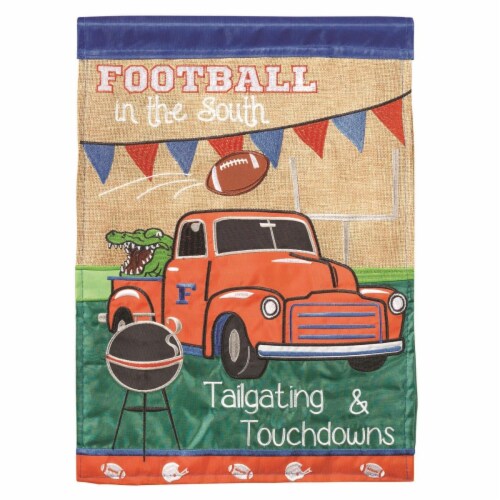 Magnolia Gardens 1918 13 x 18 in. Burlap Tailgate Double Applique Garden Flag Perspective: front