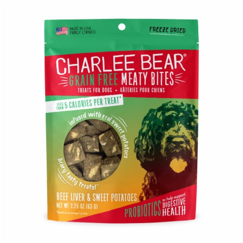 Charlee Bear® Grain Free Meaty Bites Beef Liver & Sweet Potatoes Perspective: front