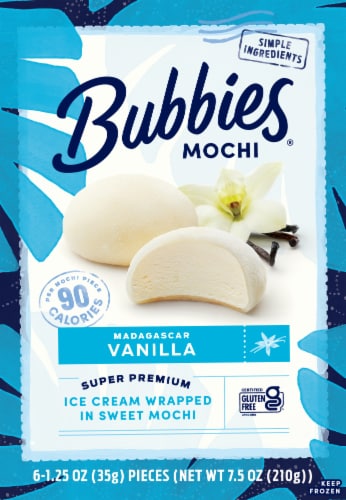 Bubbies® Madagascar Vanilla Mochi Premium Ice Cream Perspective: front