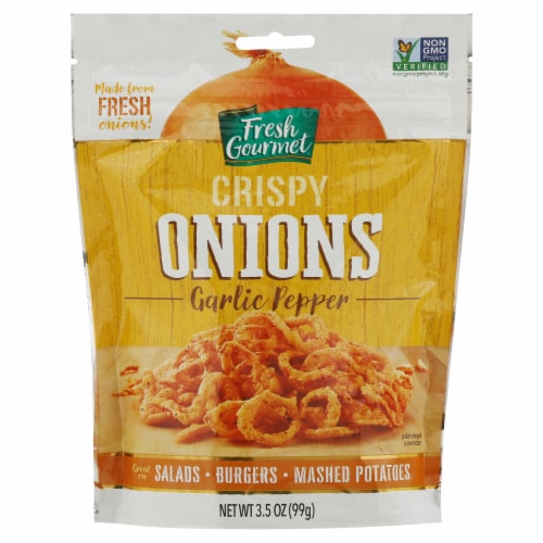 Fresh Gourmet® Garlic Pepper Crispy Onions Perspective: front