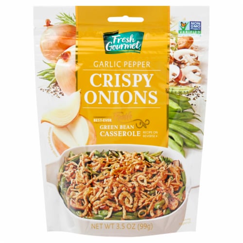 Fresh Gourmet® Garlic Pepper Crispy Onions Perspective: front