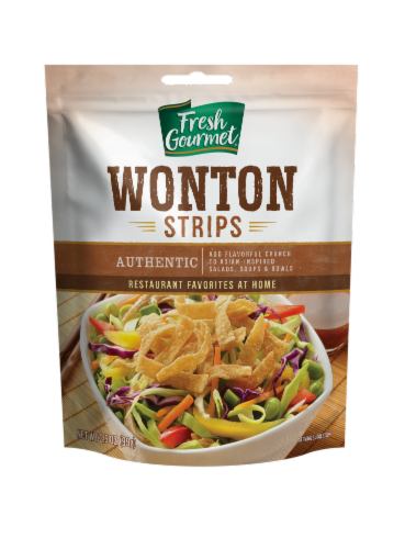 Fresh Gourmet® Authentic Wonton Strips Perspective: front