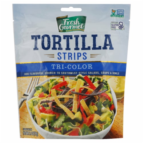 Fresh Gourmet® Tri-Color Tortilla Strips Perspective: front