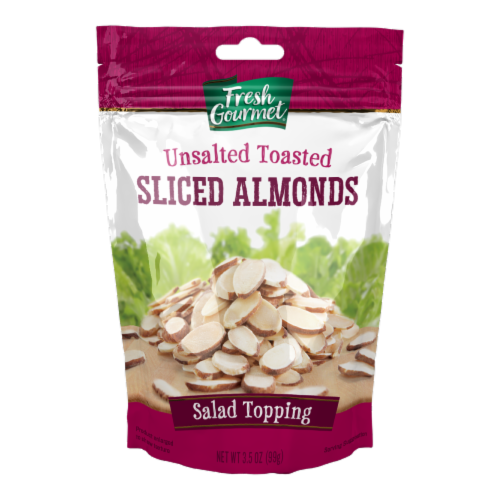 Fresh Gourmet® Toasted Sliced Almonds Salad Topping Perspective: front