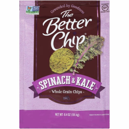 The Better Chip Spinach & Kale Whole Grain Chips Perspective: front