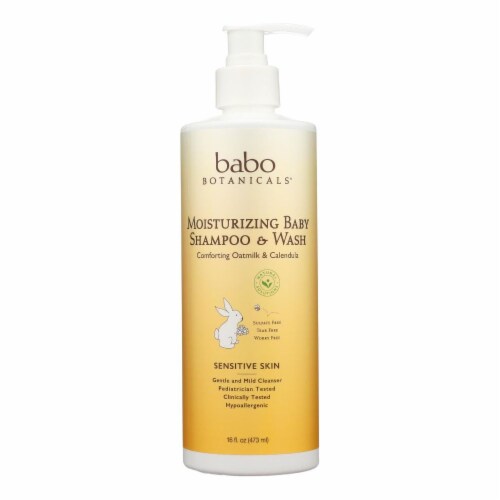 Babo Botanicals - Baby Shampoo and Wash - Moisturizing - Oatmilk - 16 oz Perspective: front