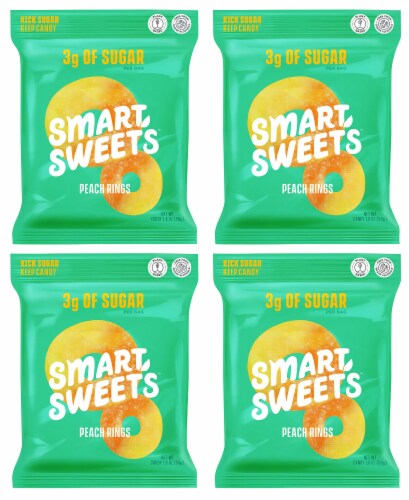 SmartSweets SMART SWEETS Peach Rings, 1.8 OZ (Pack of 4) Perspective: front