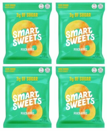 SmartSweets SMART SWEETS Peach Rings, 1.8 OZ (Pack of 4), 4 Pack/1.8 ...