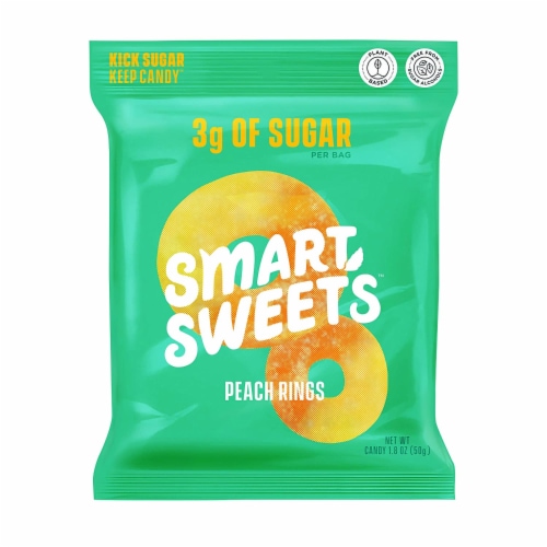 SmartSweets SMART SWEETS Peach Rings, 1.8 OZ (Pack of 12) Perspective: front