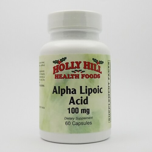 Holly Hill Health Foods, Alpha Lipoic Acid 100 MG, 60 Capsules Perspective: front