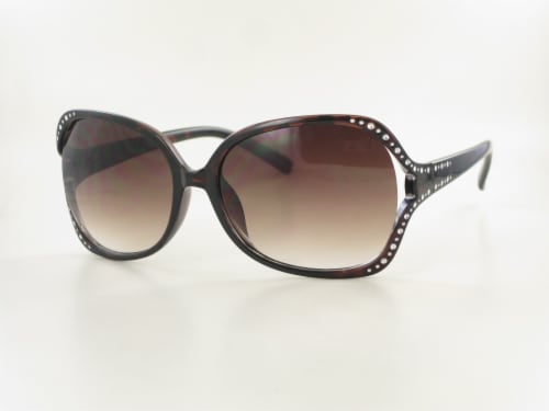 Sun Ban Fashions Plastic Vented Round Women's Sunglasses Perspective: front