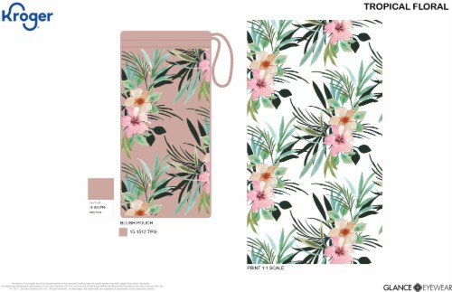 Kroger® Tropical Floral Sunglasses Pouch Perspective: front
