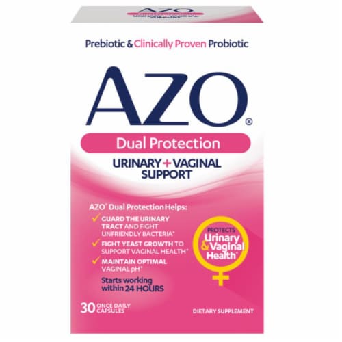 AZO® Dual Protection Urinary and Vaginal Support Capsules Perspective: front