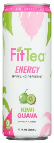 FitTea™ Zero Sugar Kiwi Guava Energy Drink Can Perspective: front