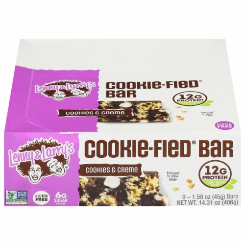 Lenny & Larry's® Cookies and Creme Cookie-Fied® Protein Bars Perspective: front