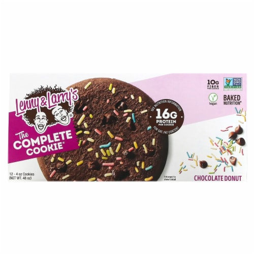 Lenny & Larry's The Complete Cookie Chocolate Donut Plant-Based Protein Cookies Perspective: front