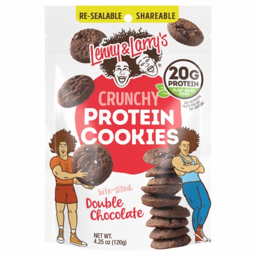 Lenny & Larry's The Complete Protein and Plant Based Crunchy Double Chocolate Cookies Perspective: front