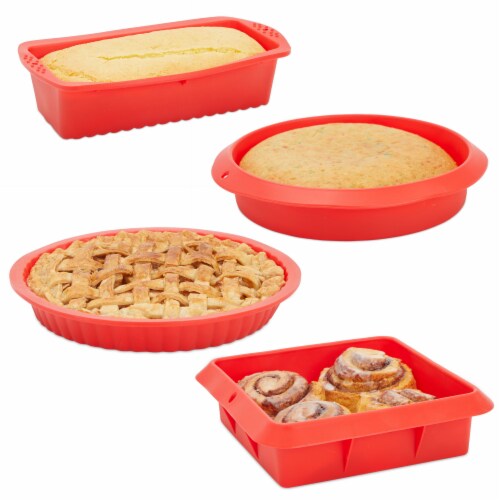 Juvale Nonstick Silicone Bakeware Baking Molds Set (4 Piece Set), Red, PACK  - Kroger