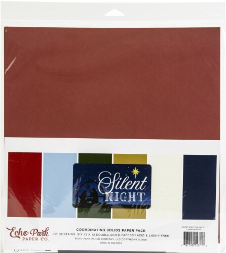 Echo Park Double-Sided Solid Cardstock 12 X12  6/Pkg-Silent Night, 6 Colors Perspective: front
