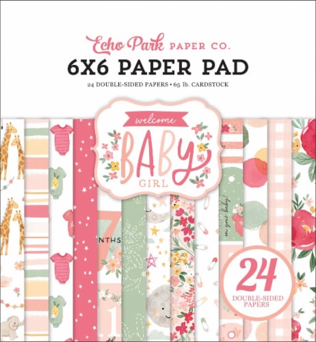 Echo Park Double-Sided Paper Pad 6 X6  24/Pkg-Welcome Baby Girl Perspective: front