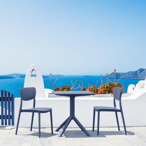 Siesta ISP1291S-DGR Lucy Outdoor Bistro Set with 24 in. Table Top  Dark Grey - 3 Piece Perspective: front