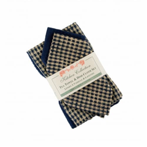 Mr. MJs Trading AG-32296 2 Tea Towels Plus 2 Dish Cloths Set, Berryvine Navy Perspective: front