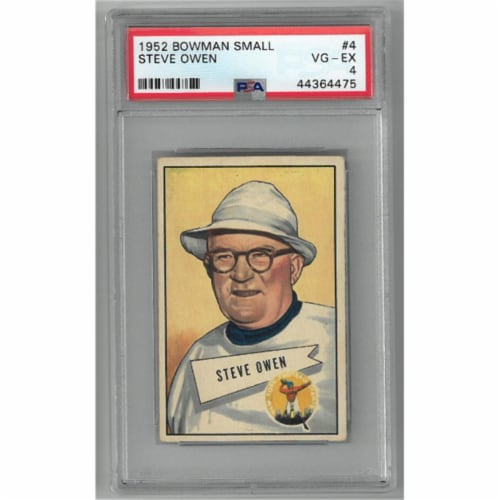 Athlon Sports CTBL-024947 Steve Owen New York Giants 1952 Bowman Small Football Card No.4- PS Perspective: front