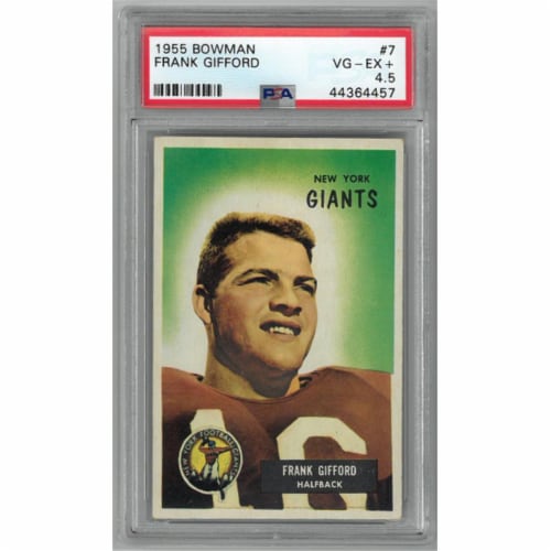 Athlon Sports CTBL-024929 Frank Gifford New York Giants 1955 Bowman Football Card No.7- PSA G Perspective: front